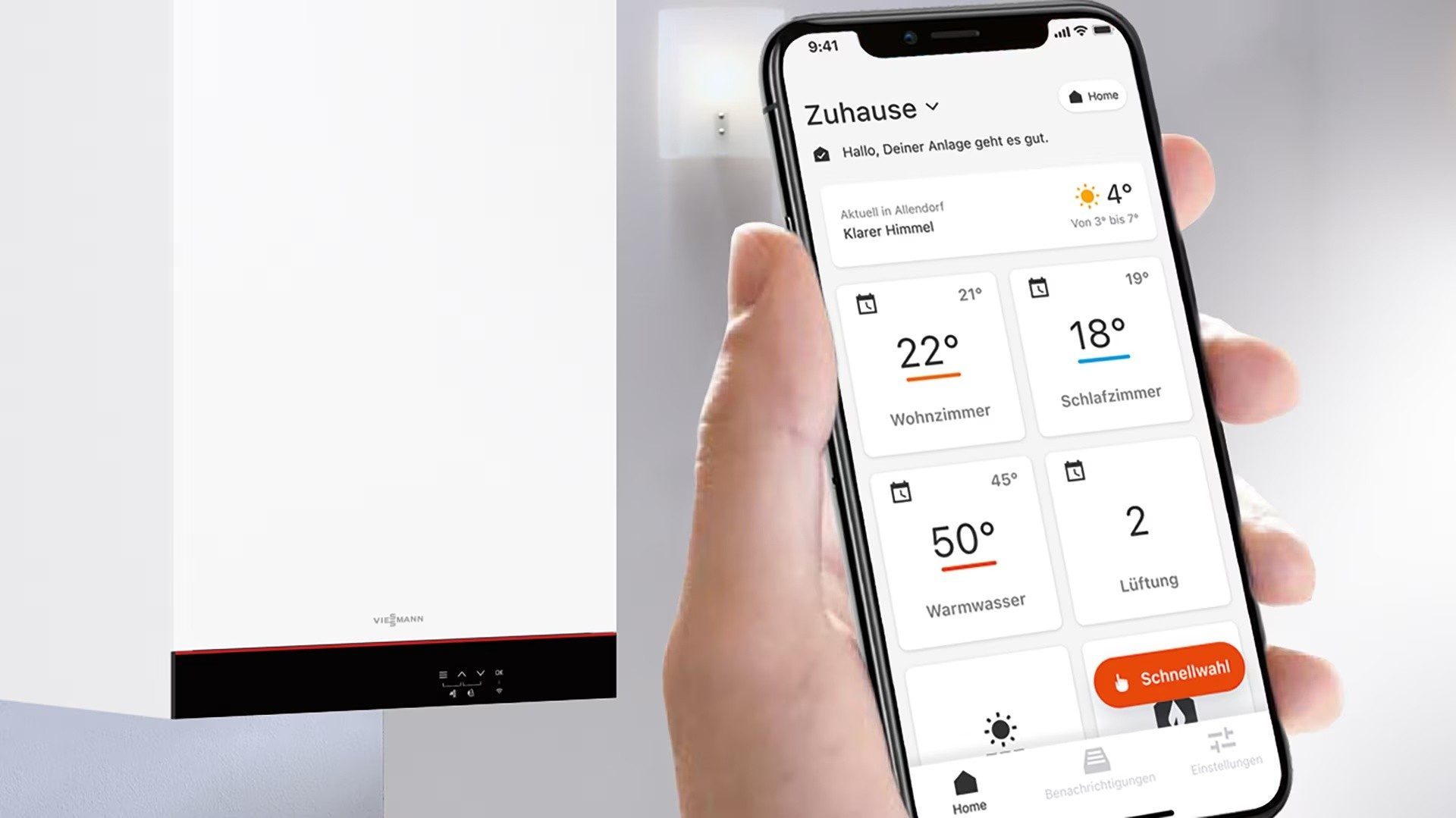Viessmann Vitodens 050-W boiler with the ViCare app